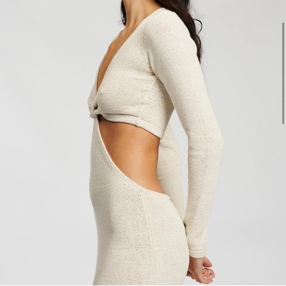 CULT GAIA Knit Cut Out Jana Dress in Off White Size Large NWT - Picture 12 of 15